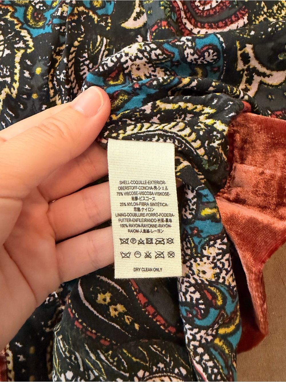 Gorgeous XS Free People Rust Velvet Coat with Ornate Buttons - Picture 9 of 9